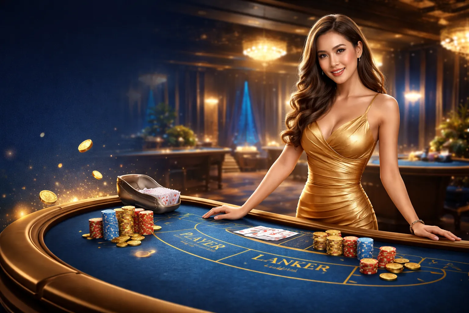 Sảnh game bài đổi thưởng FI88 sang trọng và chuyên nghiệp